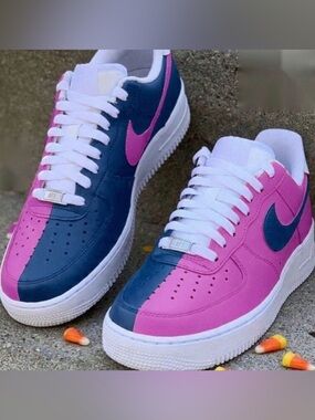 Blue and Pink custom sneakers